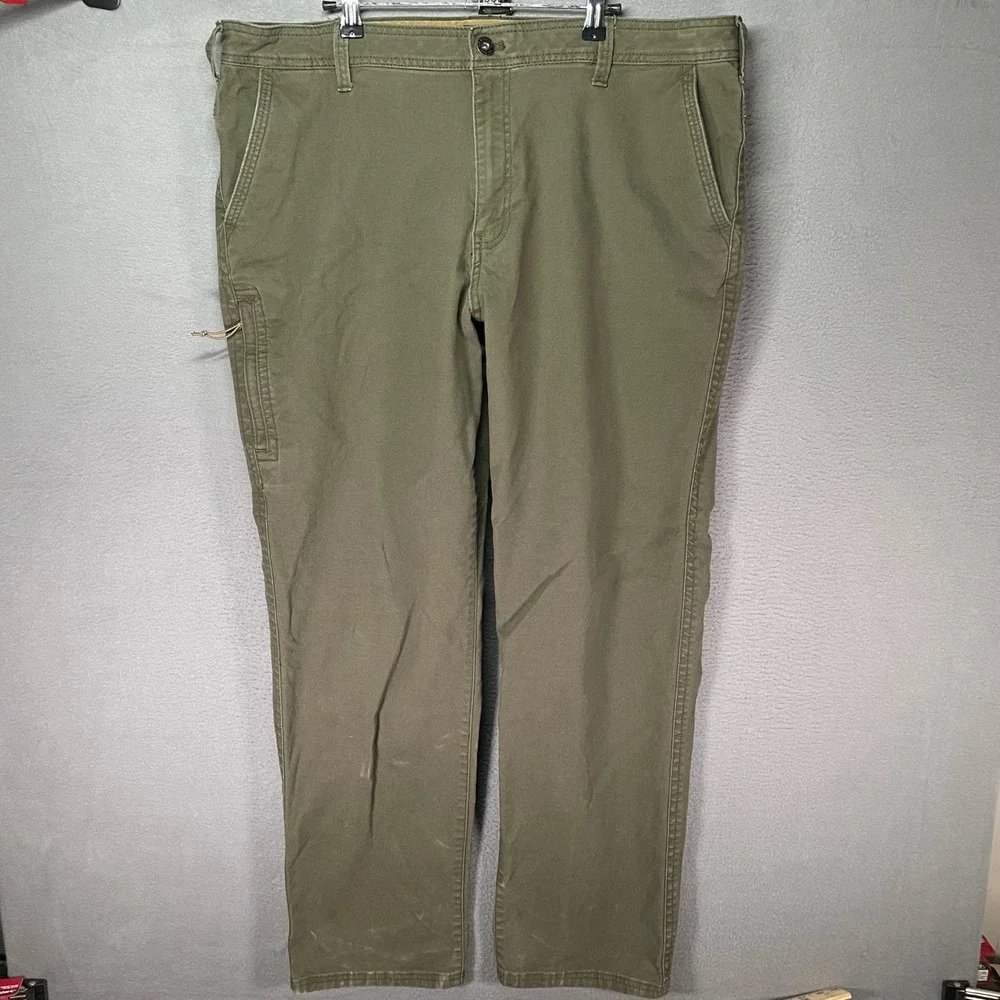 G.H. Bass Mens 40x34‎ Canvas Pants Olive Green Workwear Utility